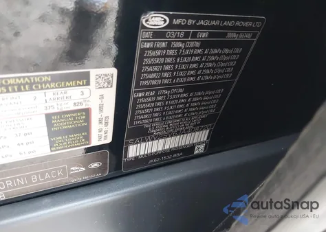 2018 Land Rover Range Rover Sport Hse Dynamic из США, поврежденный, VIN SALWV2SV6JA408720